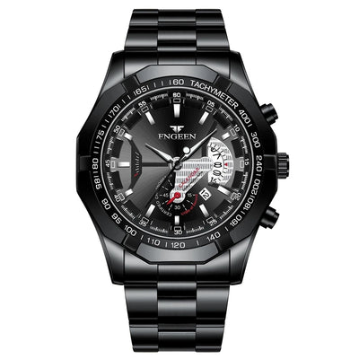 OceanGuard Elite: Saffier & Roestvrij Staal Herenhorloge