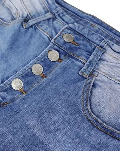 Denim Broek Met Hoge Taille