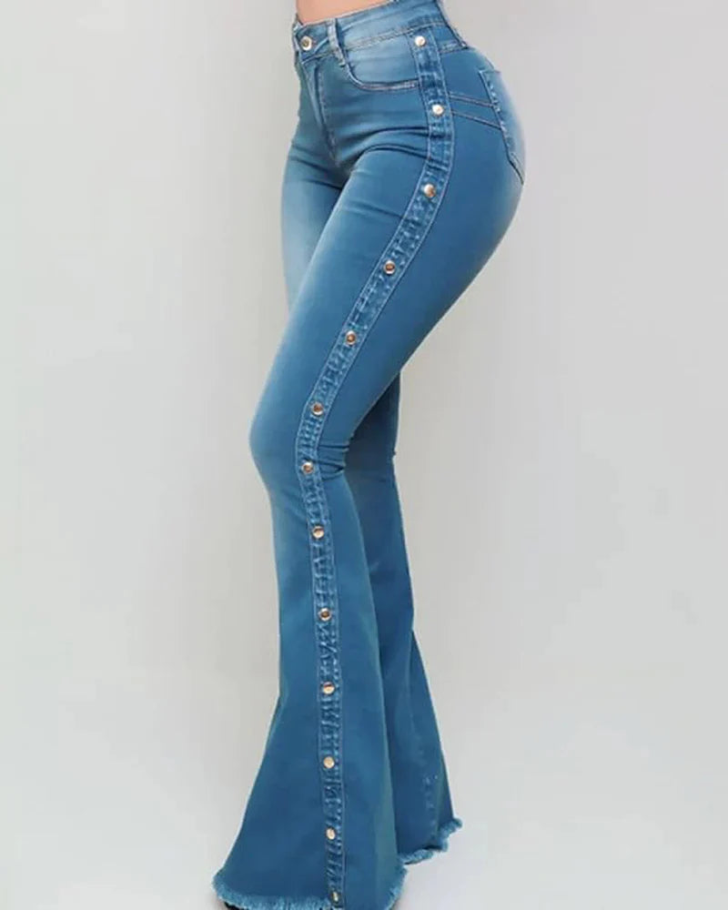 Butt Lifting Skinny Flare Shaping Jeans Hoge Taille Stretch