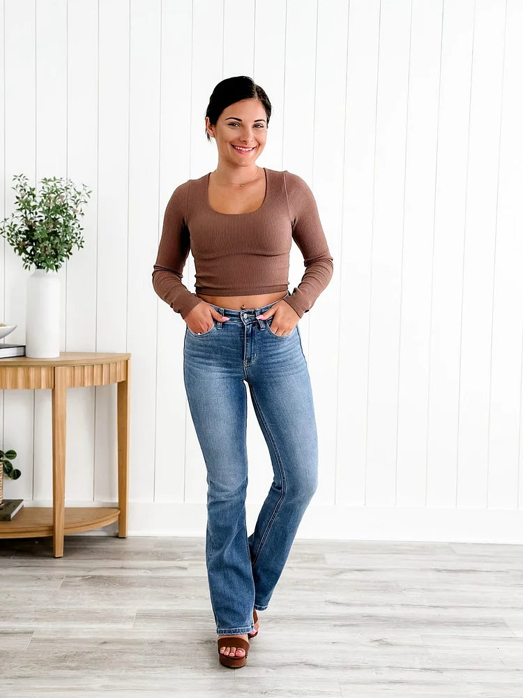 Belly Control Bootcut Jeans 1+1 GRATIS