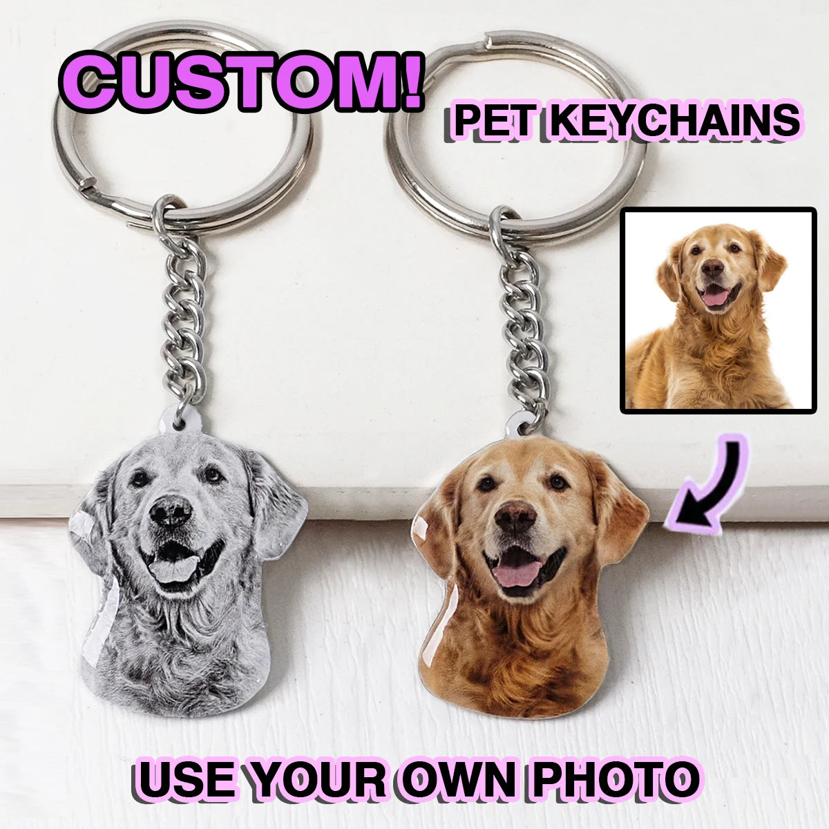 Gepersonaliseerde dieren sleutelhanger