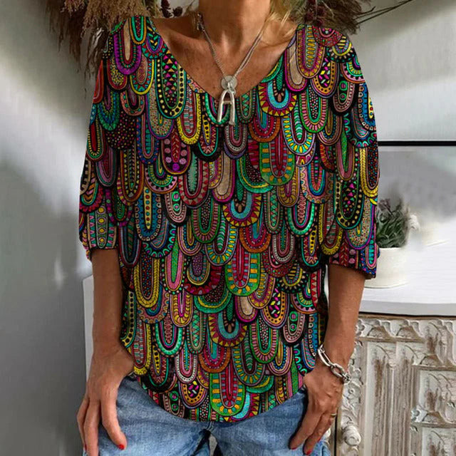 Vintage T-Shirt met plooiprint