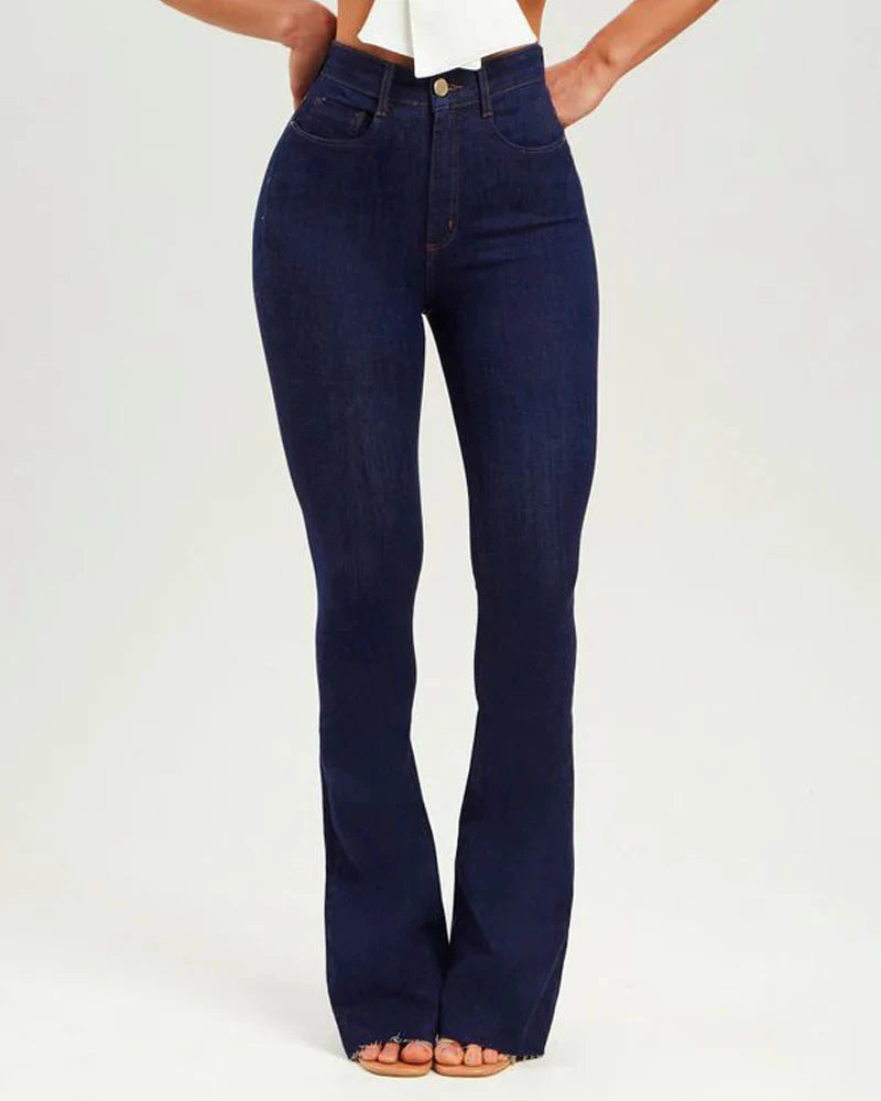 Butt Lifting Skinny Flare Shaping Jeans Hoge Taille Stretch