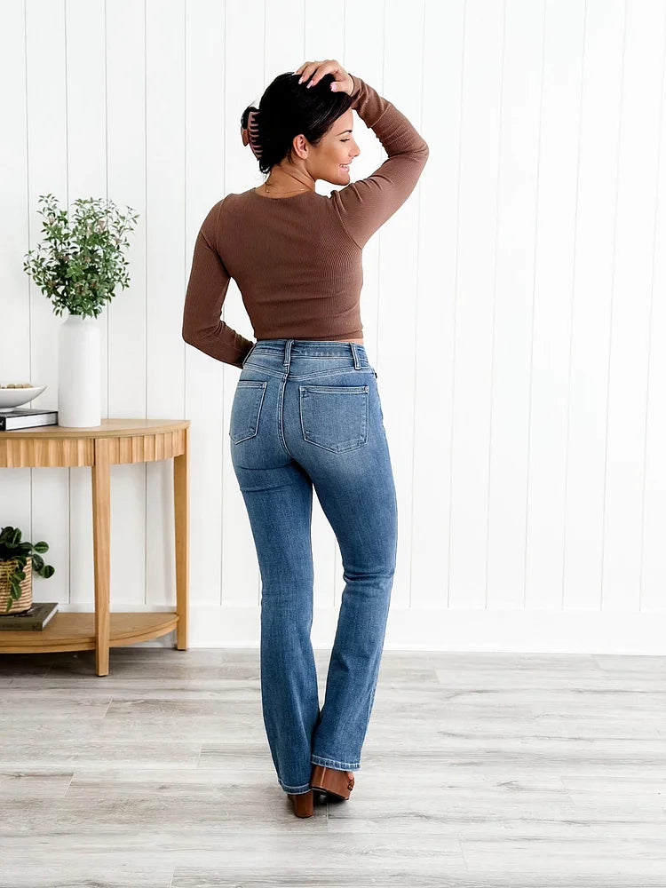 Belly Control Bootcut Jeans 1+1 GRATIS