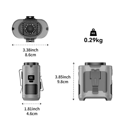 NIEUW 3in1 Draagbare riemventilator met PowerBank, LED-licht voor buiten