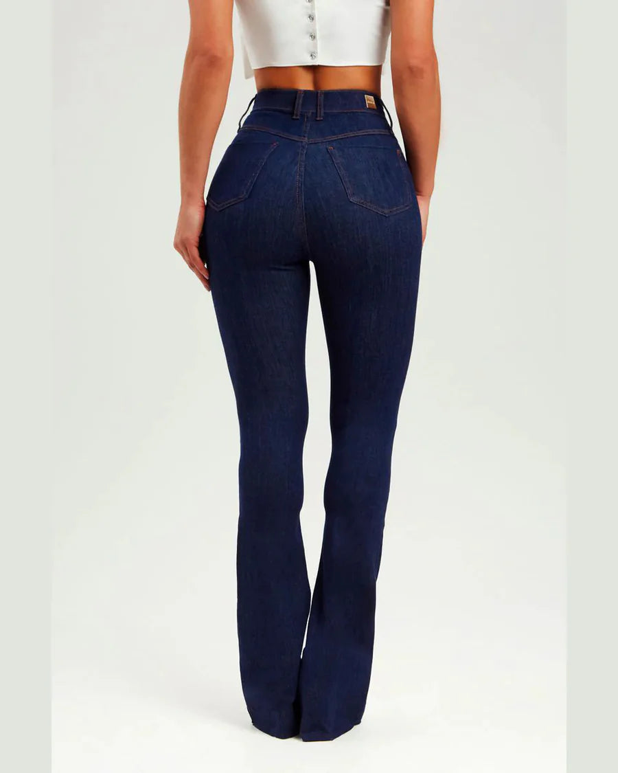 Butt Lifting Skinny Flare Shaping Jeans Hoge Taille Stretch