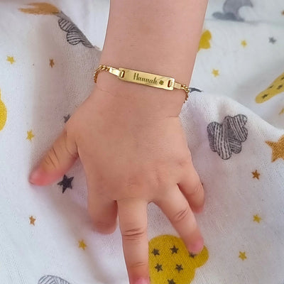 Custom Baby Naam Armband 14K plated 2e GRATIS